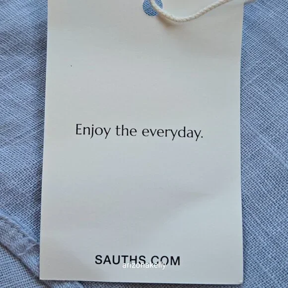 NWT Sauths Linen Scarf Blue - Picture 6 of 10